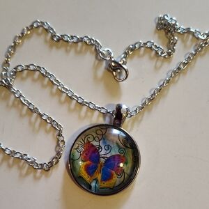Colorful Butterfly Pendant Necklace